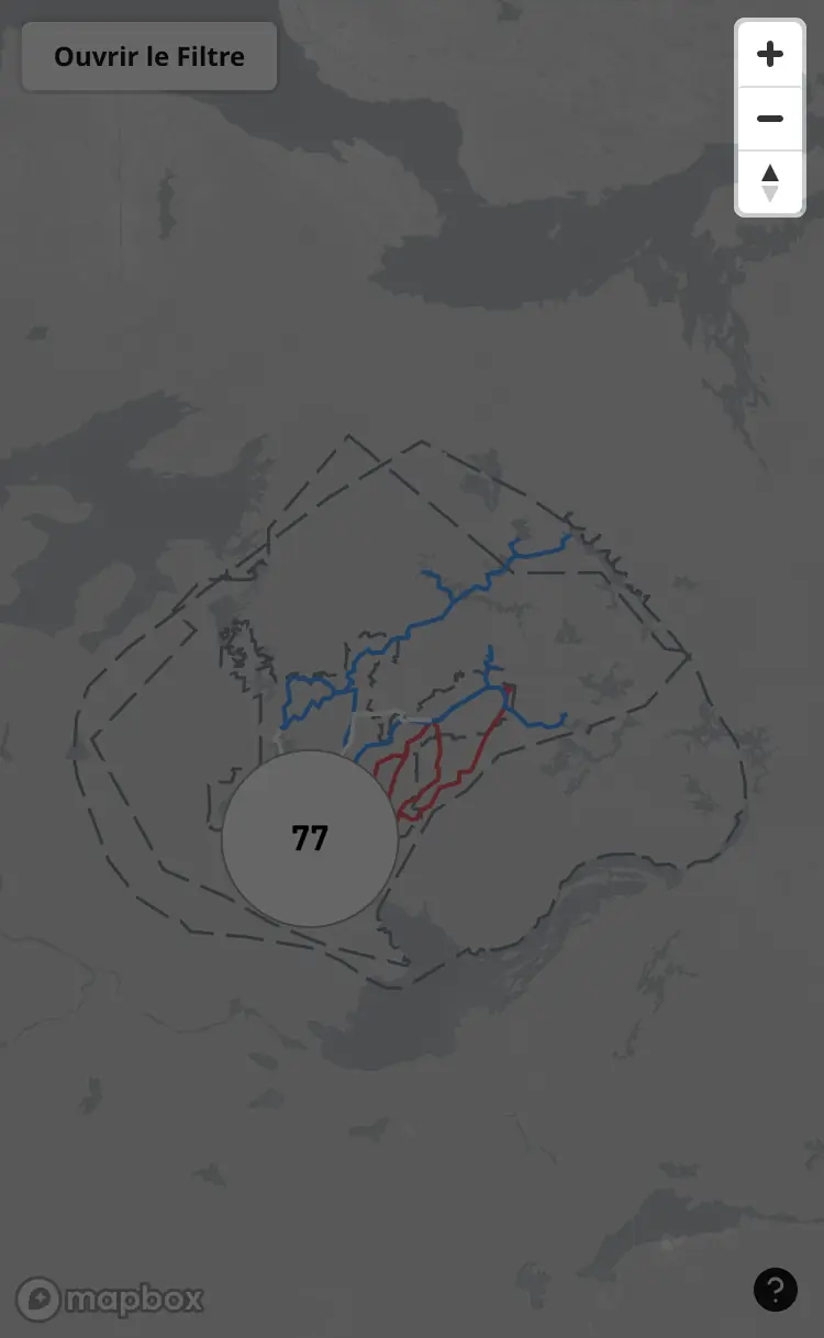 Les commandes permettant de naviguer sur la carte sont mises en évidence.